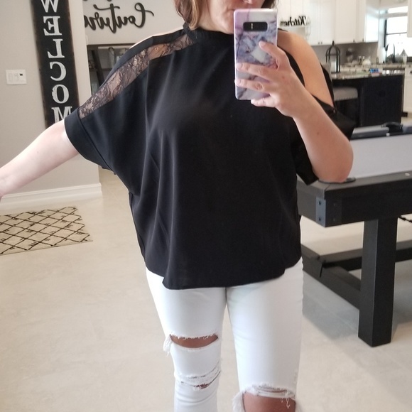 Mirabel Cold Shoulder Top - Black - Picture 3 of 3